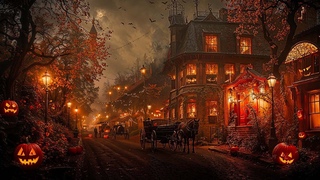 Night in a Victorian Haunted City 🎃👻 Relaxing Halloween Music Ambience, Spooky Sounds