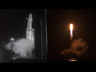 First Falcon Heavy Night Launch