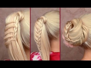 Braided ponytail hairstyle for everyday Cute easy bun