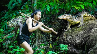 Wild wolves Attack at Night, Create Big Trap, Hunt Wild Boars.../ 20 Days of Adventure in the Jungle