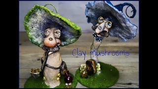 How to make clay mushroom people / Clay mushroom DIY / Mushroom faces / Magical DIY fairy garden