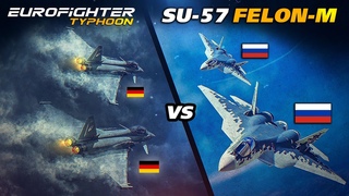 Flight Of 2 Eurofighter Typhoon Vs 2 Su-57 | Digital Combat Simulator | DCS |